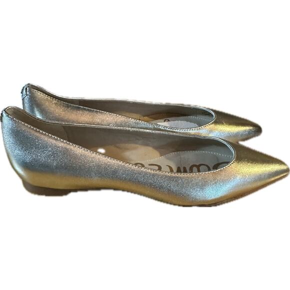 Sam Edelman Women's Gold‎ Leather Ballet Flats Size 8 Pointed Toe - Picture 2 of 6